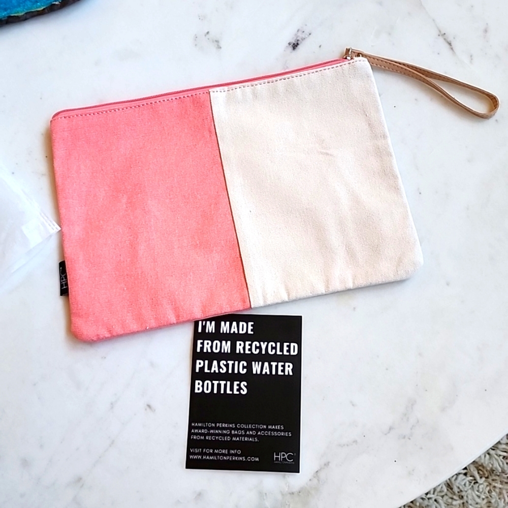 HPC colorblock large accespry/makeup/travel zipper bag
